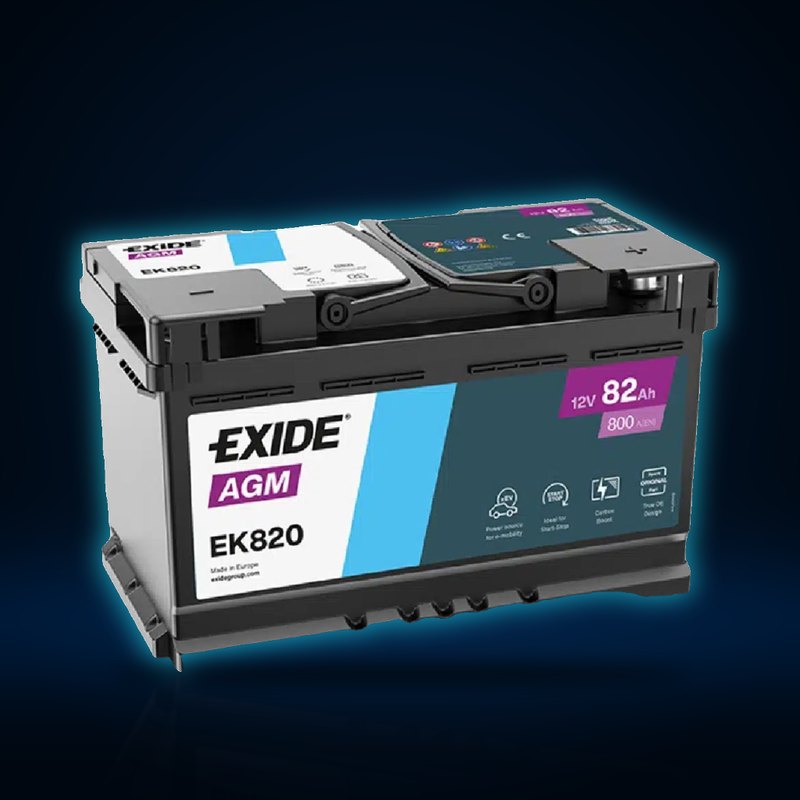 EXIDE AGM EK820 12V 82Ah 800A — Κέντρο Μπαταρίας Πειραιά